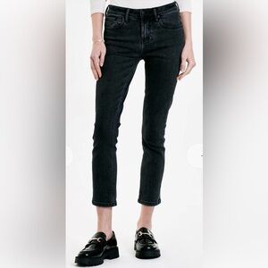 Dear John Blaire Straight Brushed Black High Waisted Women's Jeans
